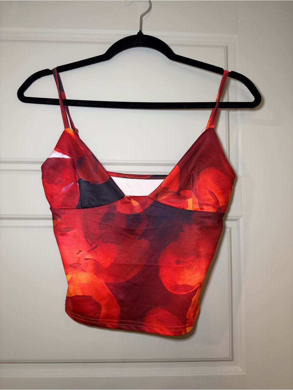 Red & Orange Floral 2-Piece Crop Top & Maxi Skirt Set